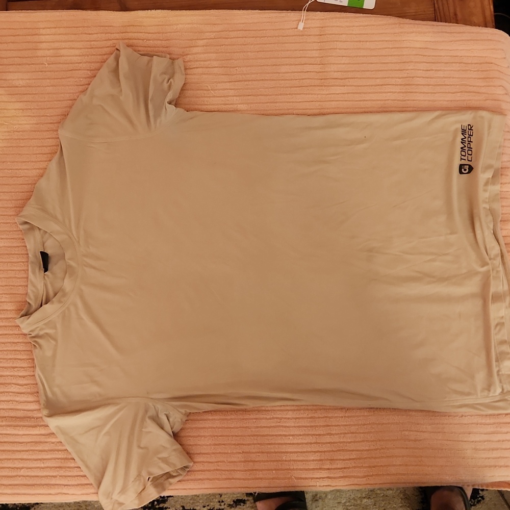Tommie copper beige stretchy shirt large